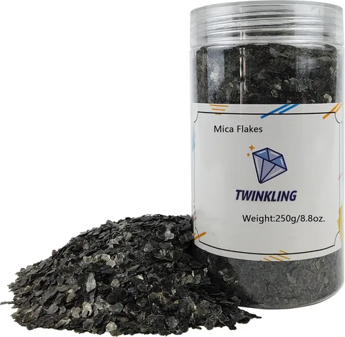 TWINKLING Copos de mica de color natural, copos dorados, hoja de purpurina de copos de mica para manualidades de resina de bricolaje, arte de uñas,