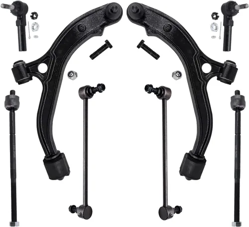Vista 167 de Detroit Axle - Kit de ocho piezas - brazos de control de suspensión inferior delantero y trasero con juntas de bolas, extremos de barras