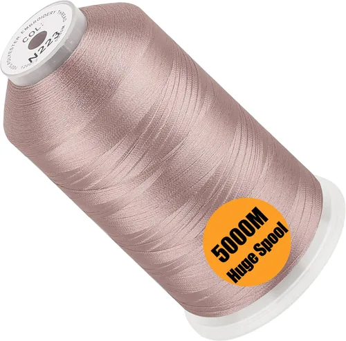 Vista 140 de New brothread - Bobina única de 5000 m de hilo de poliéster para máquina de bordar de 40WT para máquinas comerciales y domésticas - Verde opalino