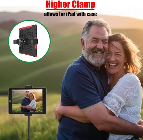 Vista 2 de Kereal Soporte para tableta para soporte de micrófono con cabezal de bola de 360° y adaptador de 3/8 a 1/4, soporte de micrófono, soporte de música