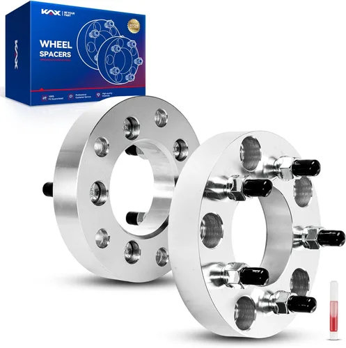Vista 48 de KAX Espaciadores de rueda de 4 x 4.25 pulgadas de 1 pulgada para enfoque, fiesta, espaciadores centrados de 4 lengüetas con orificio de cubo