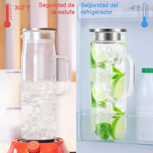 Vista 5 de Yirilan Paquete de 4 jarras de vidrio, jarra de vidrio de 51 oz/1.5 litros* jarra de vidrio de 3,74 oz/2,2 litros