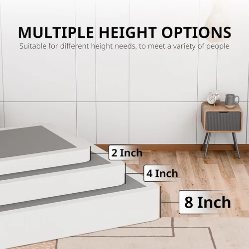 Vista 5 de Zayton, Base de cama con somier, tamaño individual XL, base de colchón de madera de 2 pulgadas, fabricada en Estados Unidos, silenciosa, sin ruido