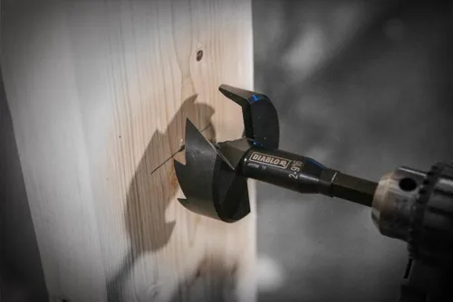 Vista 3 de Diablo SPEEDemon DSF1500 - Broca de alimentación automática de 2 cortadores, 2 cabezales de corte, perforación rápida de agujeros en madera limpia