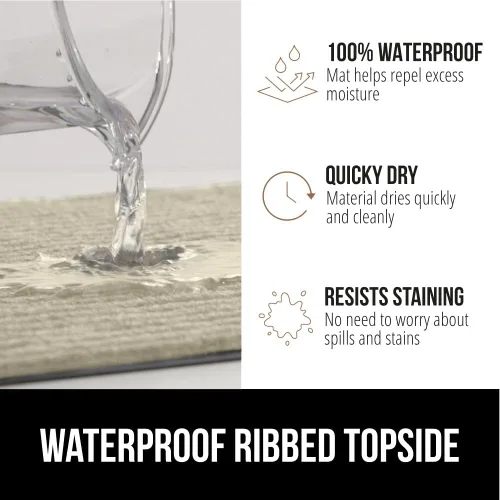 Vista 21 de Gorilla Grip - Tapete afelpado original de goma con perfil bajo, resistente, duradero, impermeable y fácil de limpiar para interior y exterior