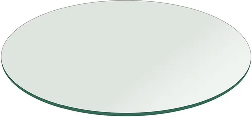 Vista 32 de Fab Glass - Mesa redonda de cristal de 48 in, grosor de 3/4 in, cristal pulido plano templado, Vidrio, Transparente