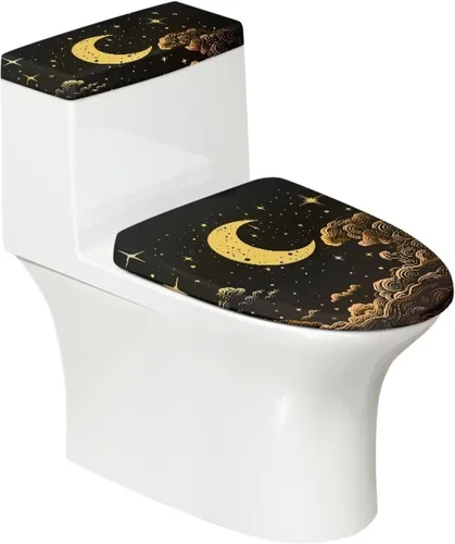 Vista 17 de Ystardream Juego de 2 fundas de inodoro y fundas de asiento de mar profundo, fundas de tapa de asiento de inodoro, fundas lavables para tanque