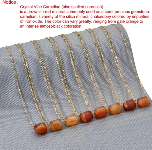 Vista 6 de Collar de cristal curativo de cornalina natural, collar de ansiedad terrosa y curación