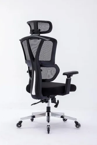 Vista 9 de Silla ergonómica de oficina con respaldo alto Ruedas de hoja rodante Silla de malla para ejecutivos, asistentes a la oficina, trabajo desde