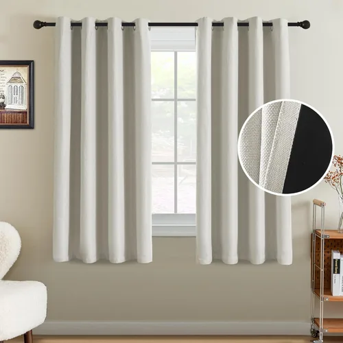 Vista 66 de H.VERSAILTEX Cortina de lino para oscurecer la habitación para dormitorio/sala de estar, cortinas opacas extra anchas de 100 x 84 pulgadas