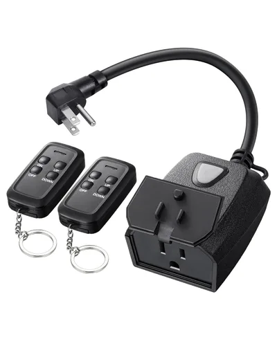 Vista 9 de DEWENWILS Atenuador exterior para luces de cadena, interruptor de atenuación de 125V con rango de control de 30.5 metros, enchufe de atenuación