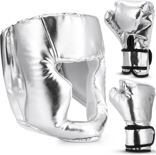 Vista 17 de Set de protección para la cabeza y guantes de boxeo Arrowbash para niños, guantes de boxeo de 6 oz y protección para la cabeza de lucha