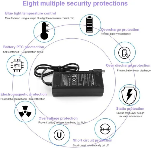 Vista 3 de Adaptador de corriente de 42V 2A para cargador de pájaro y lima - Pájaro, salto, lima, cal-S, saltar, girar Xiaomi M365 - Cargador