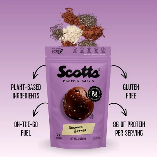 Vista 3 de Scott's Bolas de proteínas – Bocadillos a base de plantas con 0.17 oz de alto contenido proteico – Sin gluten, sin OMG, sin lácteos – Bocadillos