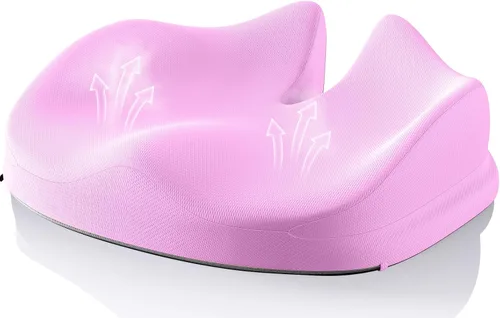 Vista 12 de Benazcap Cojín de asiento de espuma viscoelástica para silla de oficina, cojines ergonómicos para aliviar el dolor de coxis, ciática y respaldo