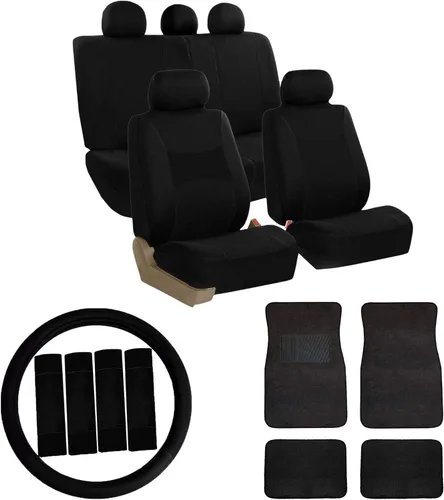 Vista 15 de FH Group Fundas para Asientos de Automóvil con Airbag Juego Completo Combo de Accesorios para Automóvil Alfombrillas de Piso de Alfombra - Asiento
