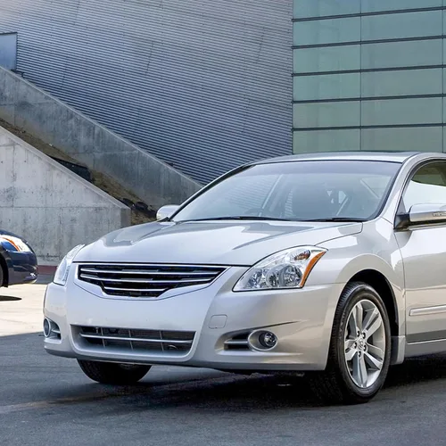 Vista 9 de Conjunto de faros delanteros compatible con Nissan Altima 2010 2011 2012 de 4 puertas sedán cromado carcasa ámbar reflector de repuesto izquierdo