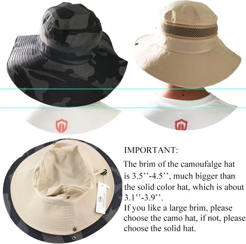 Vista 7 de CAMOLAND Sombrero de pesca para hombre, sombrero de ala ancha y grande con protección UV al aire libre