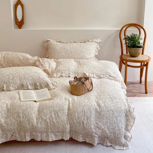 Vista 46 de Shabby Chic - Juego de funda de edredón floral, tamaño individual, 3 piezas, 100% algodón, estética, funda de edredón y 2 fundas de almohada, suave