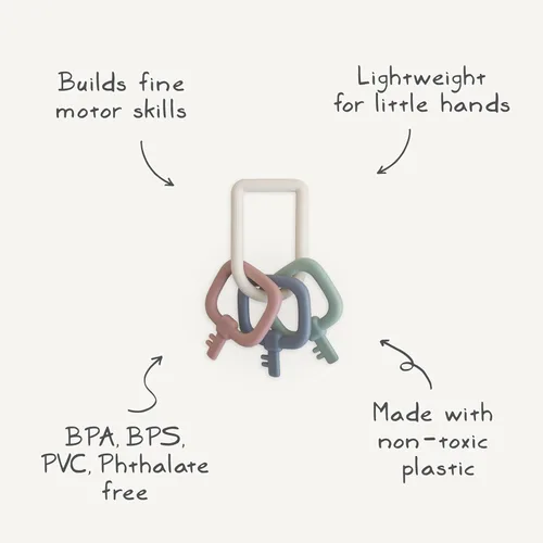 Vista 8 de mushie Juguete clave Juguete sensorial para bebés de 10 meses o más