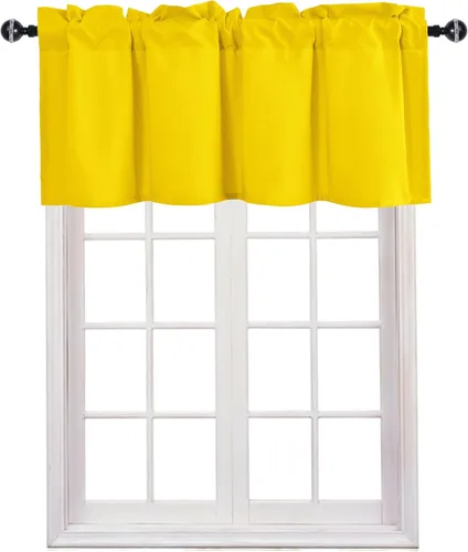 Vista 63 de JIUZHEN Cortinas de cenefa para cocina, cenefas para ventana de sala de estar/sótano, cortinas de ventana de baño, aislamiento térmico, paneles