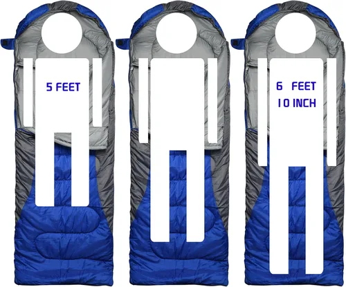 Vista 5 de Sacos de dormir de invierno de 0 grados para adultos camping (15.87 oz/m²) - Rango de temperatura (5F–32F) saco de compresión impermeable portátil