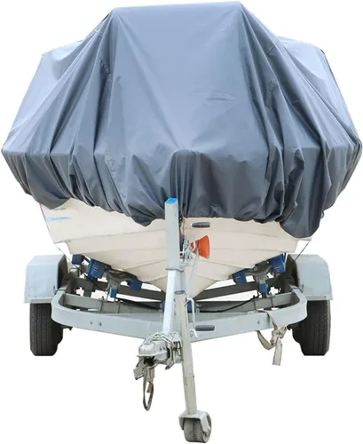 Vista 2 de Cubierta impermeable PEVA de 14 a 16 pies de ancho de haz de 90 pulgadas, repuesto para barco de pesca V-Hull Tri-Hull Runabout Bass Boat Fish Ski