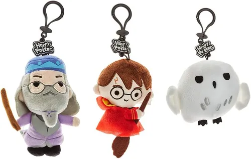 Vista 8 de P.M.I. Llavero de peluche de Harry Potter - 3 piezas en una bolsa de plástico transparente. 9 diseños., A Multicolor