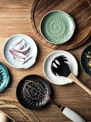 Vista 7 de Miamolo Soporte para cuchara para encimera de cocina, soporte para cuchara para estufa, soporte grande para utensilios, moderno soporte