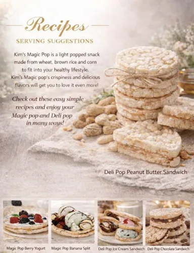 Kim's Magic Pop Freshly Popped Rice Cakes | Vegan | Original Flavor | 6 Bags | 15 Cakes per Bag | Low Carb, Sugar Free, Fat Free, Natural,