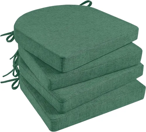 Vista 17 de Basic Beyond Cojines para sillas de comedor, paquete de 6, cojines para sillas de cocina con lazos y respaldo antideslizante, 16 x 16 pulgadas, Rojo