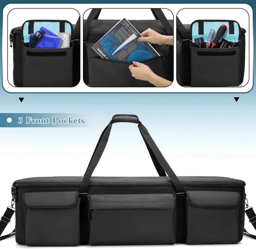 Vista 4 de samdew Bolsa de viaje para telescopio grande, funda suave para telescopio de 40.8 pulgadas, bolsa de accesorios y divisores, bolsa de transporte
