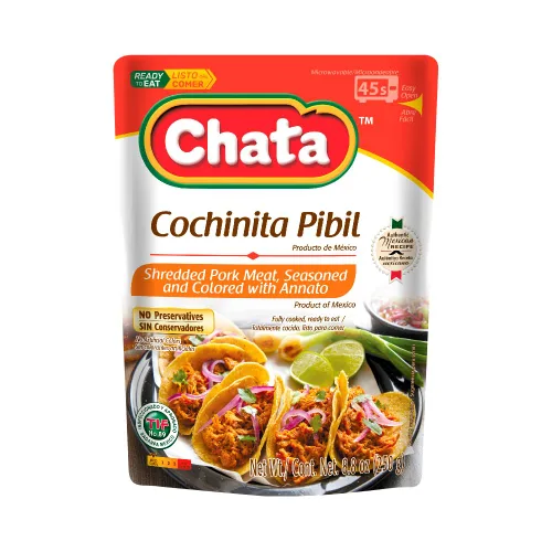 Vista 8 de CHATA Cochinita Pibil, carne de cerdo rallada, sazonada con anato, lista para comer, sin conservantes, bolsa de 8.8 onzas (paquete de 1)