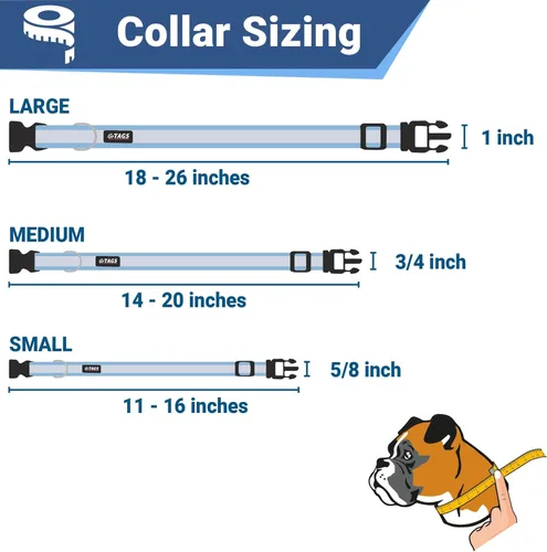 Vista 7 de GoTags Collar reflectante para perro con placa de identificación personalizada, collar de perro ajustable con placa de identificación de mascota