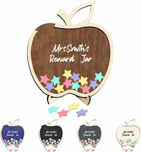 Vista 14 de Tarro de recompensa de estrella personalizado con incentivo floral para profesores, tabla de recompensas de comportamiento y tabla de tareas