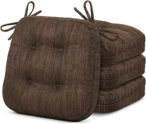 Vista 14 de Shinnwa Juego de 2 cojines para silla de comedor, cojines para silla de cocina de espuma viscoelástica de doble capa, almohadillas de asiento