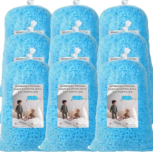Vista 10 de Relleno de Puf, Relleno de Espuma Viscoelástica Triturada de 30 Libras, Relleno de Silla de Puf, Inserto de Recarga para Puf, Relleno para Saco