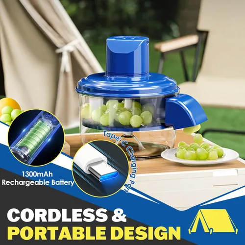 Vista 7 de Peladora eléctrica para uva, peladora automática recargable de frutas o verduras, máquina de pelar rápido para el hogar, campamento y negocios,