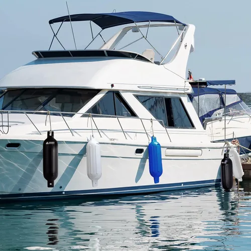 Vista 7 de Leader Accessories Paquete de 4 protectores de parachoques de barco con doble ojo, incluye líneas de guardabarros de 3/8 pulgadas y bomba para inflar