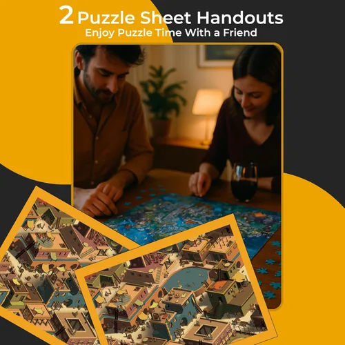 Vista 3 de Rompecabezas de Serie Día y Noche de 1000 Piezas de Rompecabezas Misterioso de Rompecabezas de Cambio de Tiempo para Adultos - Un Rompecabezas