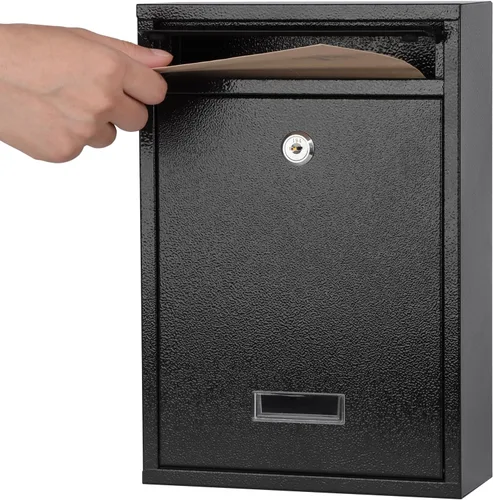 Vista 11 de KYODOLED Buzón de pared con bloqueo, buzón con cerradura de combinación para exterior, caja de seguridad para llaves de efectivo con código