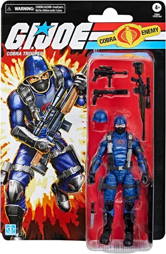 Vista 2 de G.I. Joe Classified Series Retro Cardback Cobra Trooper, figura de acción coleccionable de 6 pulgadas con 9 accesorios