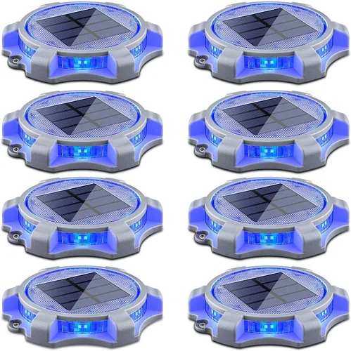 Vista 14 de SIEDiNLAR Luces solares para cubierta al aire libre, 2 modos, muelle LED, marcadores de entrada, luz impermeable para escalones, pasarela, escalera