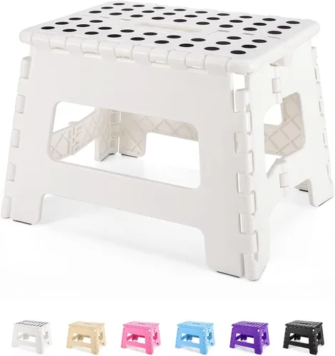 Vista 21 de Dyforce Taburete plegable de 9 pulgadas, taburete para niños, taburetes resistentes para adultos, taburetes compactos, taburetes ligeros para niños