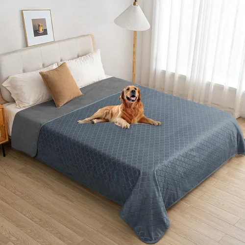 Vista 6 de fuguitex Manta impermeable para perro, funda de cama para perro, terciopelo de cristal, marroquí, mullida, acogedora manta de felpa para mascotas