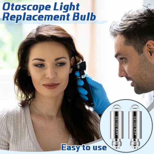 Vista 4 de Funtery 2 bombillas halógenas de repuesto compatibles con Welch Allyn, lámpara de 3.5 V tipo 03100-u para otoscopio