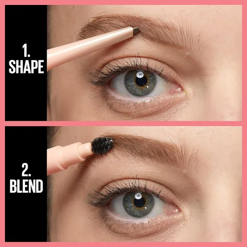 Vista 4 de Maybelline Total Temptation - Lápiz definidor de cejas, marrón oscuro, 1 unidad y lápiz líquido Maybelline Hyper Easy delineador de ojos sin salto