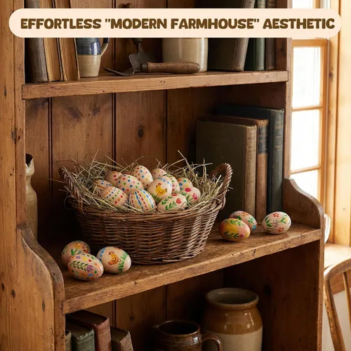 Vista 5 de DomeStar Huevos de pollo falsos de madera, 8 huevos de madera sintética sin pintar de 2.5 pulgadas para alentar a las gallinas a colocar