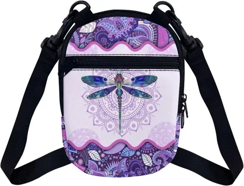 Vista 3 de Bolsa de mensajero para mujer, bolsa cruzada con cremallera con correa ajustable, bolso portátil para teléfono