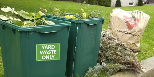 Vista 4 de IGNIXIA Letreros de solo residuos de patio (paquete de 04) calcomanías de reciclaje solo para patio, vinilo autoadhesivo de 10 x 7 pulgadas